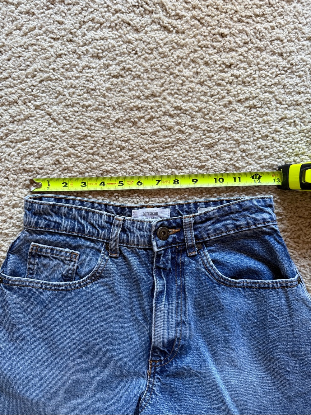 Cotton On Blue High-Rise Frayed Hem Denim Shorts - Picture 4 of 5
